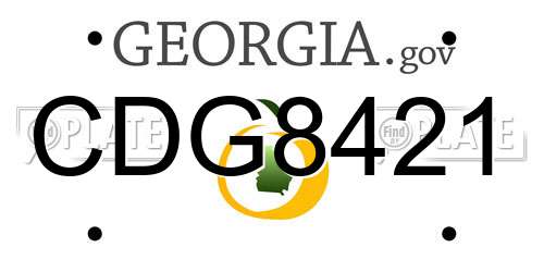 CDG8421 Georgia License Plate