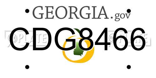 CDG8466 Georgia License Plate