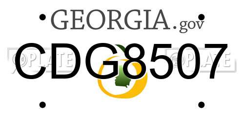 CDG8507 Georgia License Plate