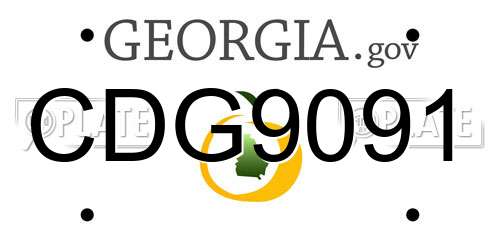 CDG9091 Georgia License Plate