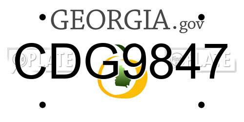 CDG9847 Georgia License Plate