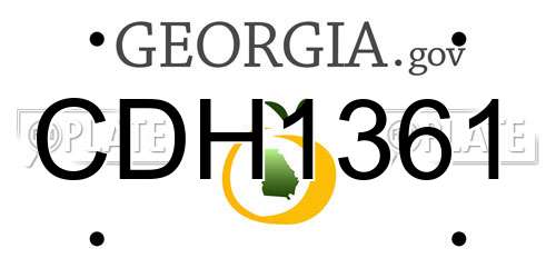 CDH1361 Georgia License Plate