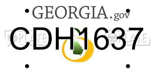 CDH1637 Georgia License Plate