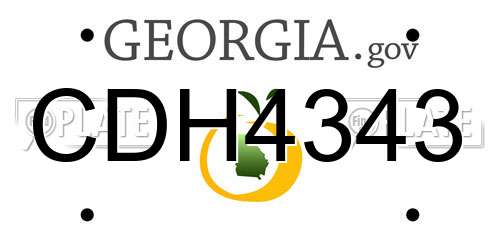 CDH4343 Georgia License Plate