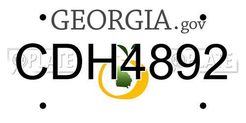 CDH4892 Georgia License Plate
