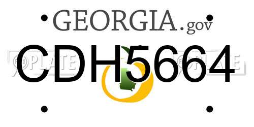 CDH5664 Georgia License Plate