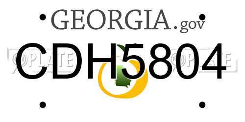 CDH5804 Georgia License Plate