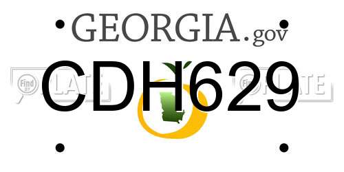 CDH629 Georgia License Plate
