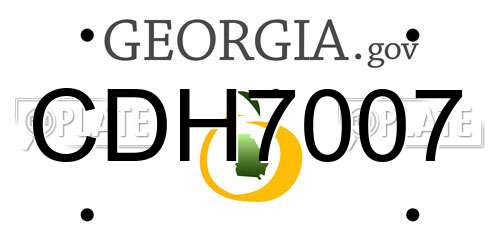 CDH7007 Georgia License Plate