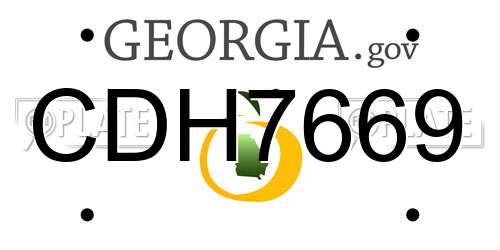 CDH7669 Georgia License Plate