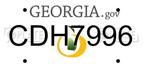 CDH7996 Georgia License Plate