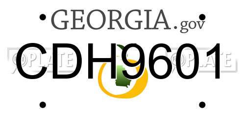 CDH9601 Georgia License Plate