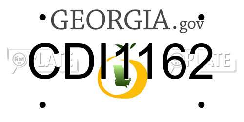 CDI1162 Georgia License Plate