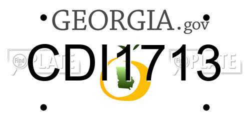 CDI1713 Georgia License Plate
