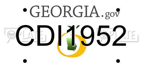 CDI1952 Georgia License Plate