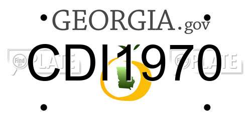 CDI1970 Georgia License Plate