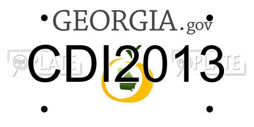 CDI2013 Georgia License Plate