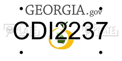 CDI2237 Georgia License Plate