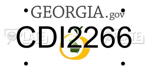CDI2266 Georgia License Plate