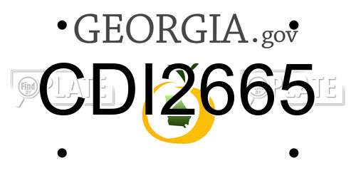 CDI2665 Georgia License Plate