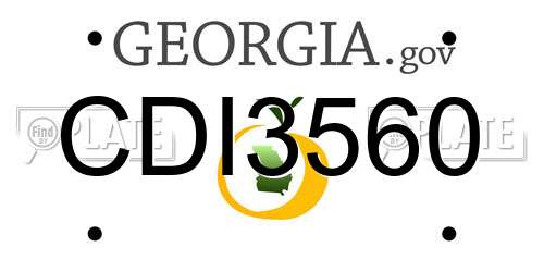 CDI3560 Georgia License Plate