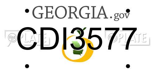 CDI3577 Georgia License Plate