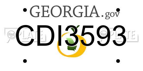 CDI3593 Georgia License Plate