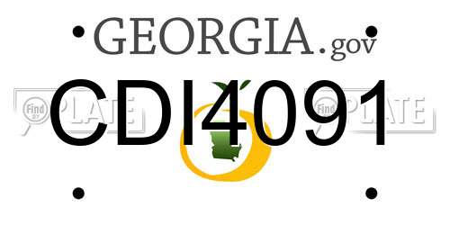 CDI4091 Georgia License Plate