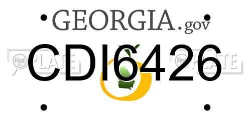 CDI6426 Georgia License Plate