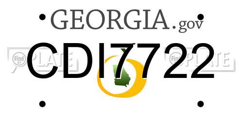 CDI7722 Georgia License Plate