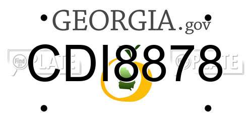 CDI8878 Georgia License Plate