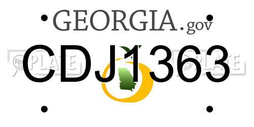CDJ1363 Georgia License Plate