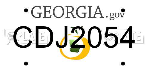 CDJ2054 Georgia License Plate
