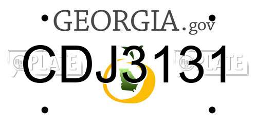 CDJ3131 Georgia License Plate