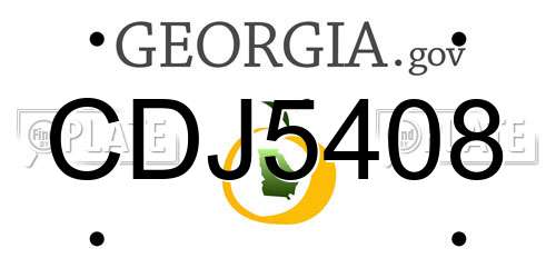 CDJ5408 Georgia License Plate
