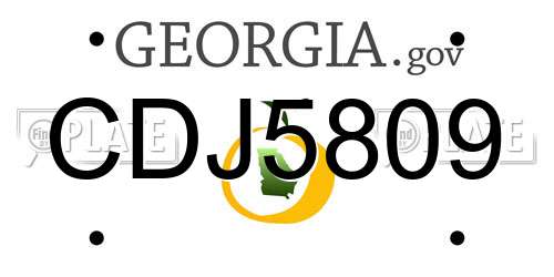 CDJ5809 Georgia License Plate