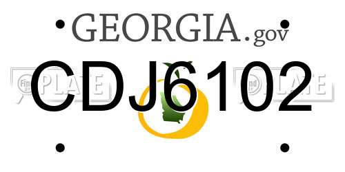 CDJ6102 Georgia License Plate