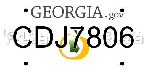 CDJ7806 Georgia License Plate