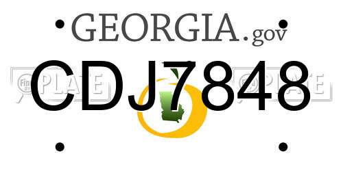 CDJ7848 Georgia License Plate