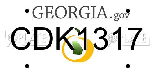 CDK1317 Georgia License Plate