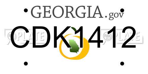 CDK1412 Georgia License Plate