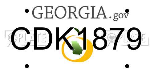 CDK1879 Georgia License Plate