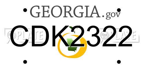 CDK2322 Georgia License Plate