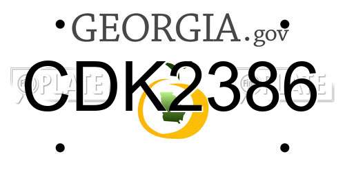 CDK2386 Georgia License Plate