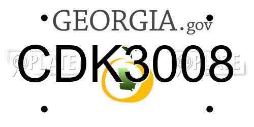 CDK3008 Georgia License Plate