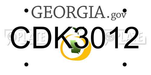 CDK3012 Georgia License Plate