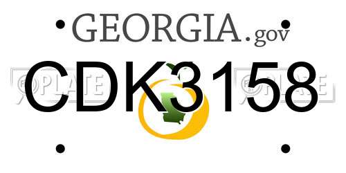 CDK3158 Georgia License Plate