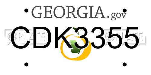 CDK3355 Georgia License Plate