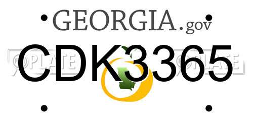 CDK3365 Georgia License Plate