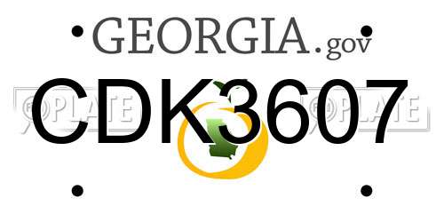 CDK3607 Georgia License Plate